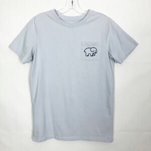 Ivory Ella Elephant Print Blue Tee Size Small